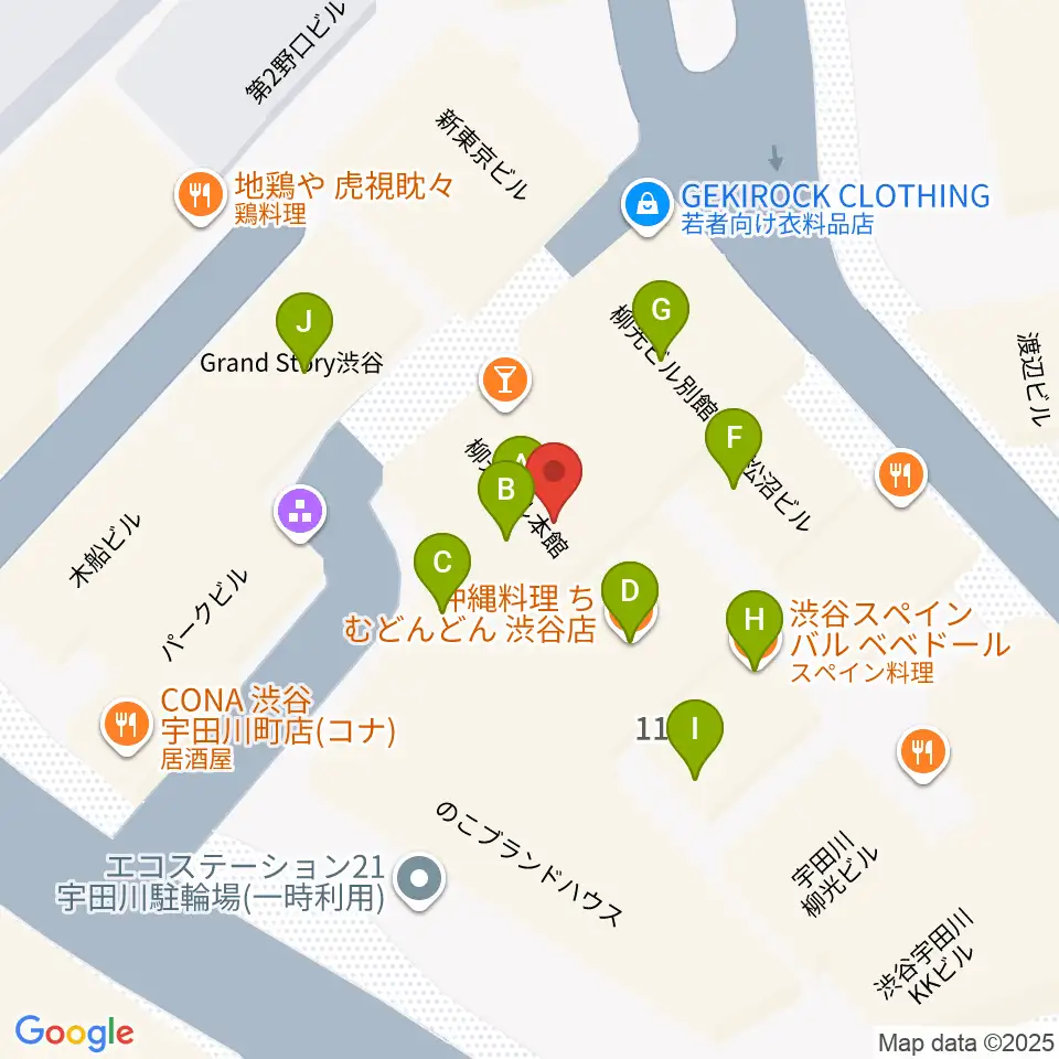 渋谷next records周辺のファミレス・ファーストフード一覧地図