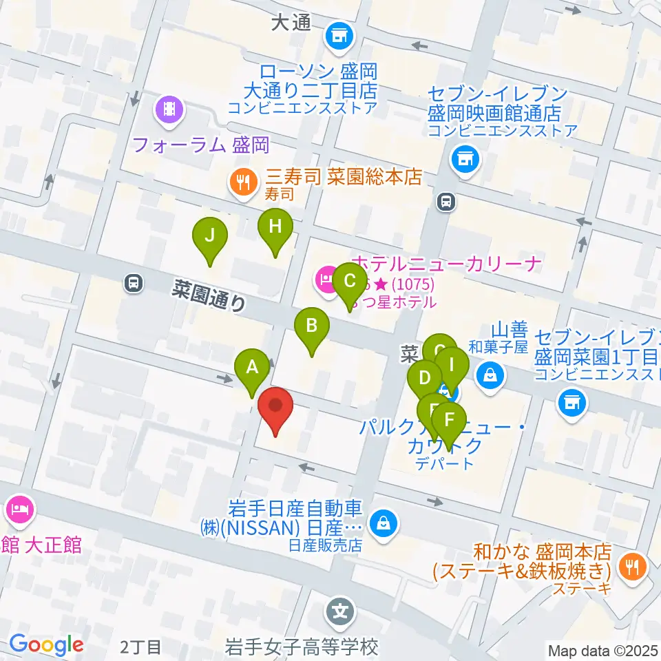 SOUND CHANNEL周辺のファミレス・ファーストフード一覧地図
