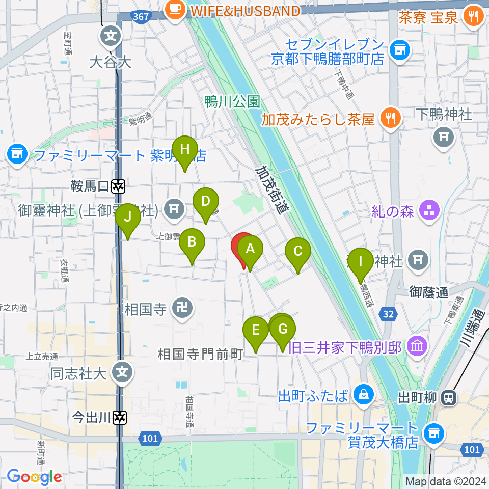 あとりえミノムシ周辺のファミレス・ファーストフード一覧地図