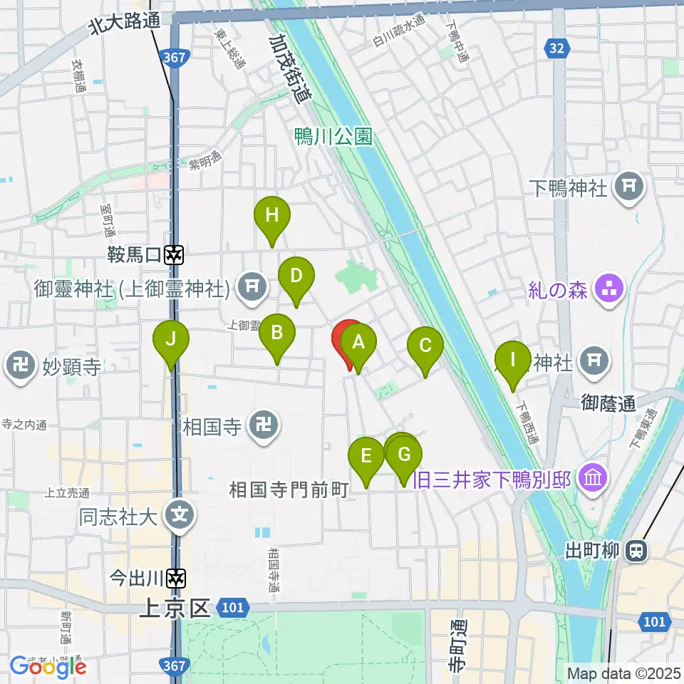 あとりえミノムシ周辺のファミレス・ファーストフード一覧地図