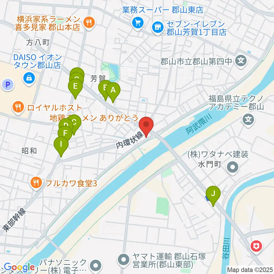 ココビートレコード周辺のファミレス・ファーストフード一覧地図