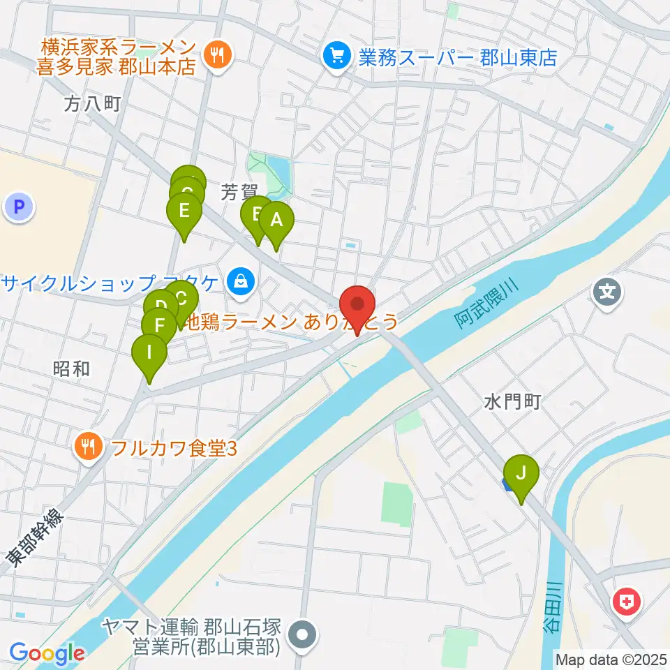 ココビートレコード周辺のファミレス・ファーストフード一覧地図