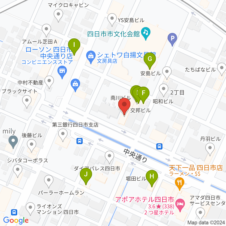 四日市 ドレミファといろは周辺のファミレス・ファーストフード一覧地図