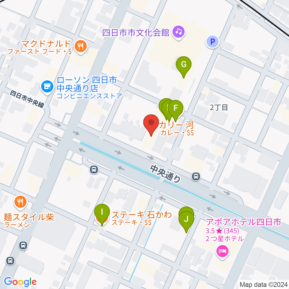 四日市 ドレミファといろは周辺のファミレス・ファーストフード一覧地図