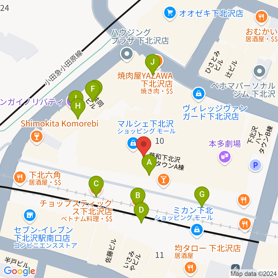 新宿レコード周辺のファミレス・ファーストフード一覧地図