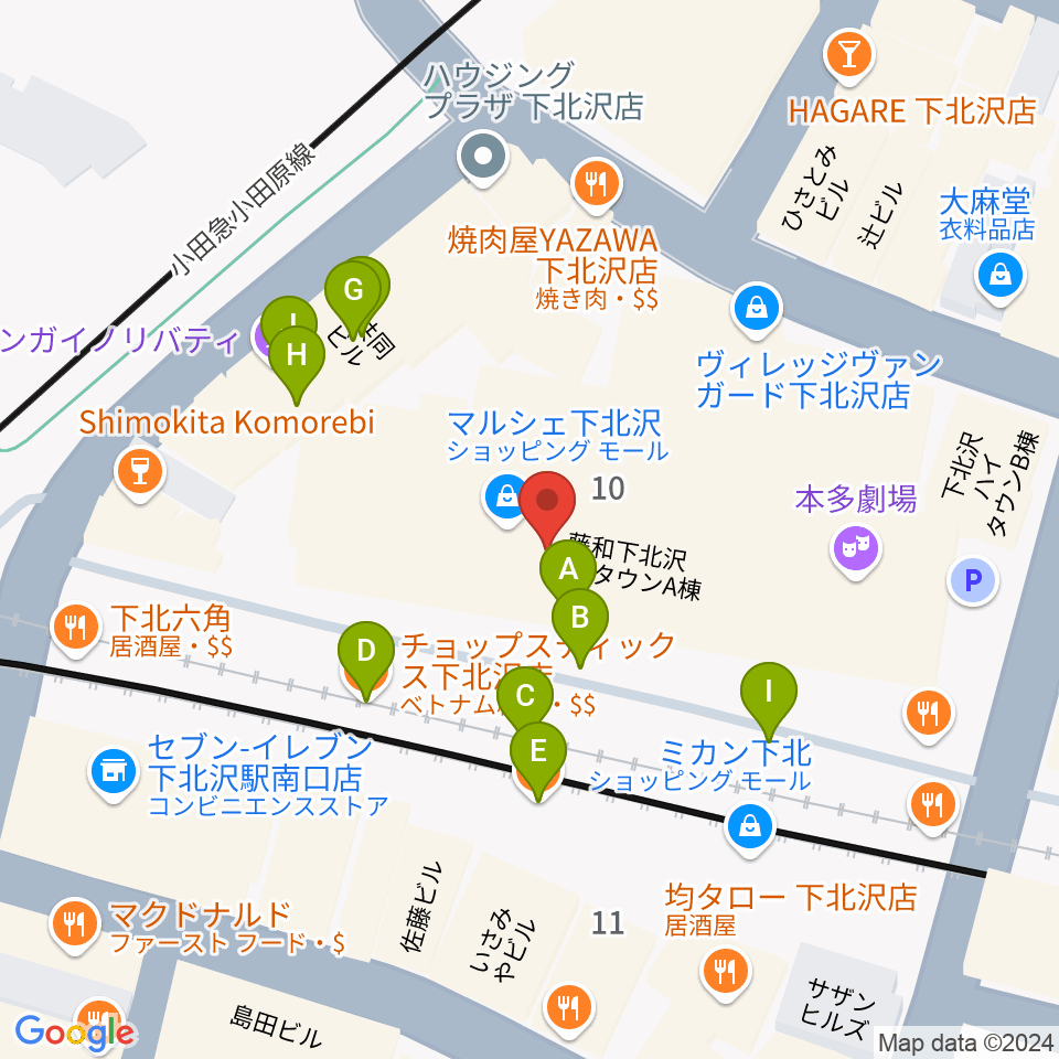 新宿レコード周辺のファミレス・ファーストフード一覧地図