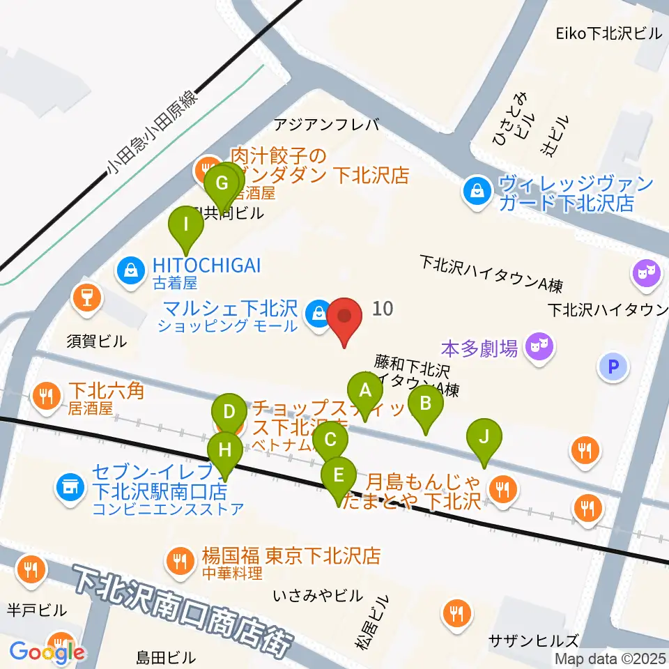 新宿レコード周辺のファミレス・ファーストフード一覧地図