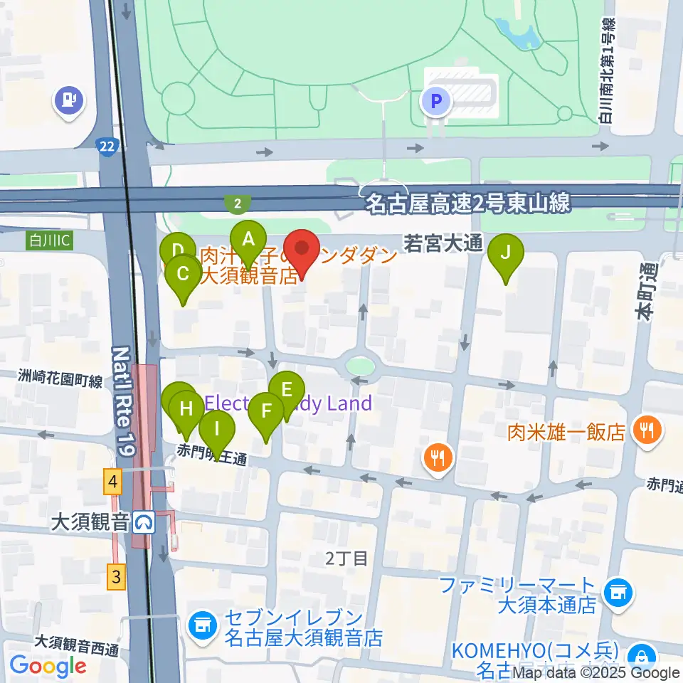 DISK HEAVEN 名古屋周辺のファミレス・ファーストフード一覧地図