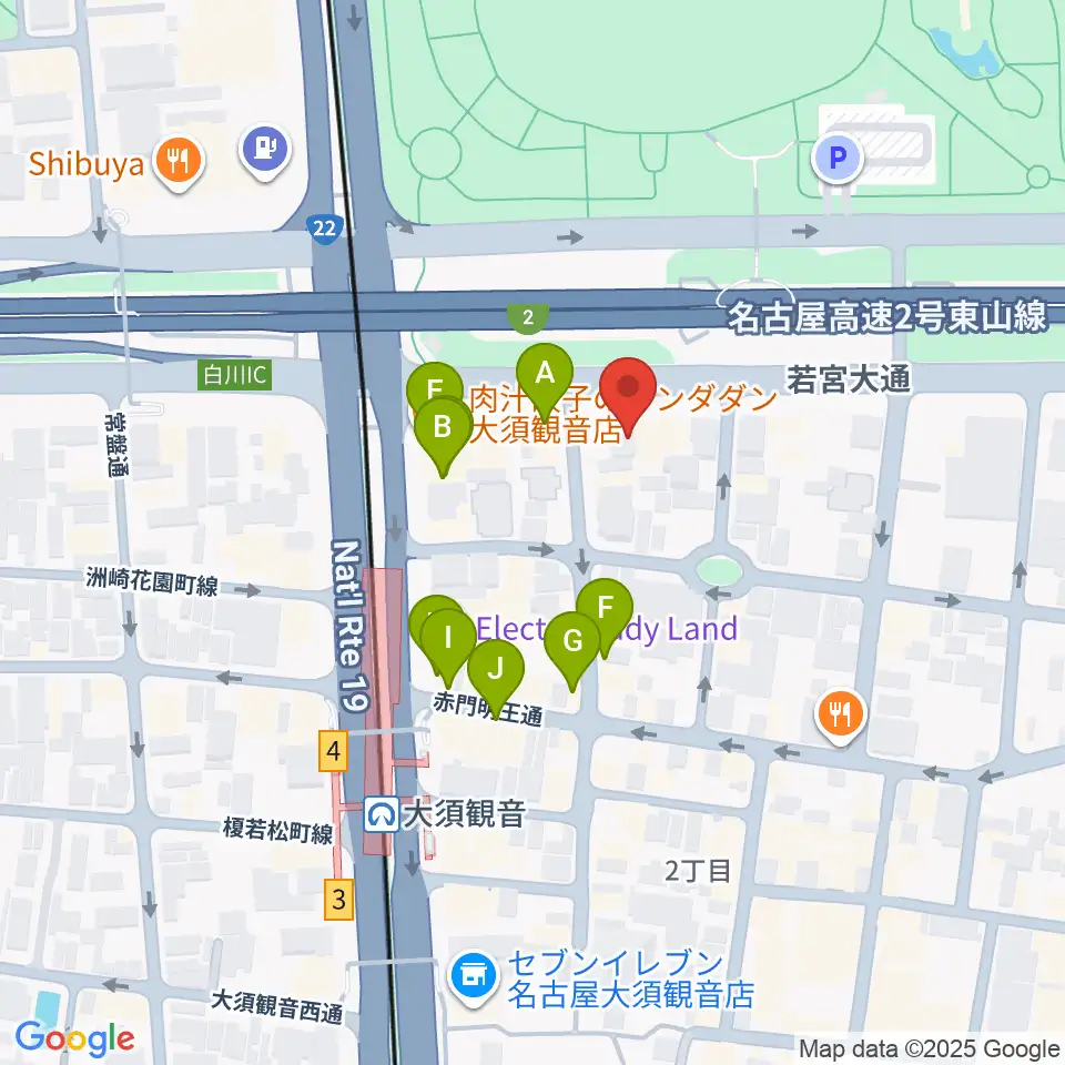 DISK HEAVEN 名古屋周辺のファミレス・ファーストフード一覧地図