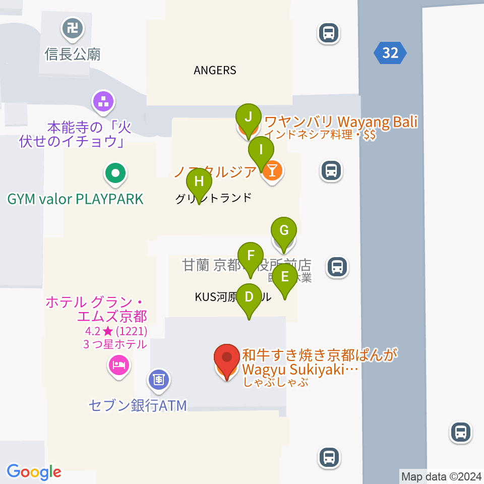 JET SET京都店周辺のファミレス・ファーストフード一覧地図