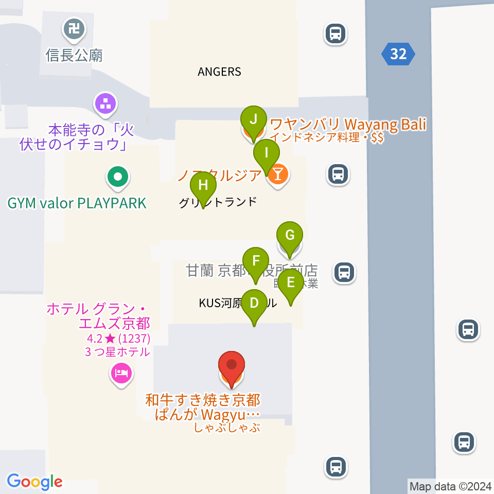 JET SET京都店周辺のファミレス・ファーストフード一覧地図