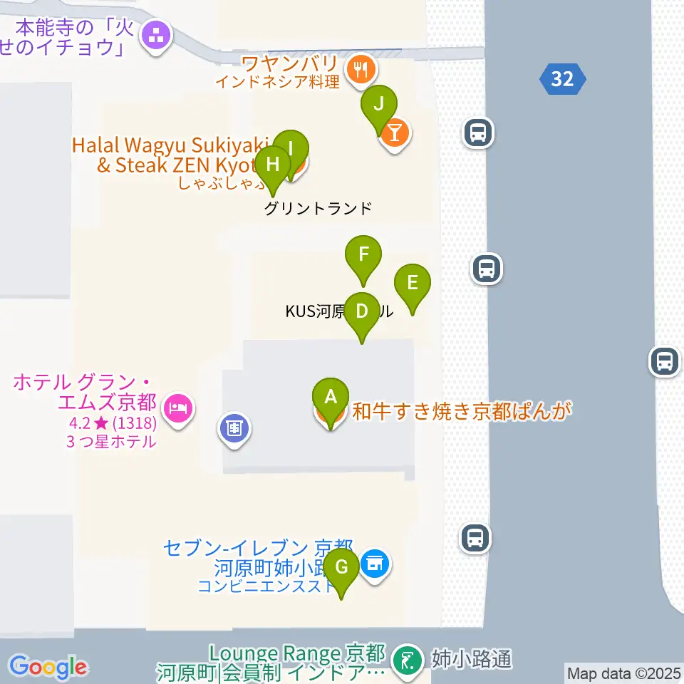 JET SET京都店周辺のファミレス・ファーストフード一覧地図