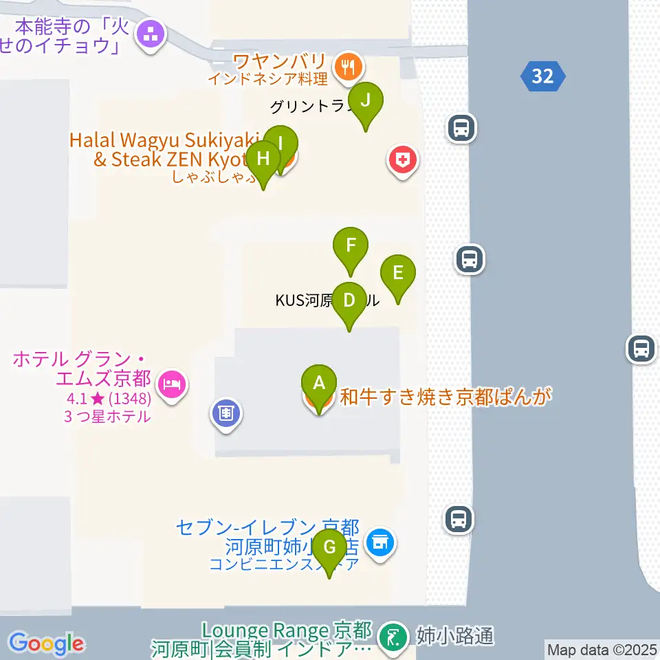 JET SET京都店周辺のファミレス・ファーストフード一覧地図