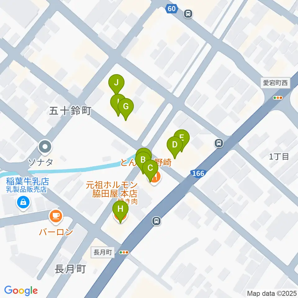 松阪ROCKERS CLUB周辺のファミレス・ファーストフード一覧地図