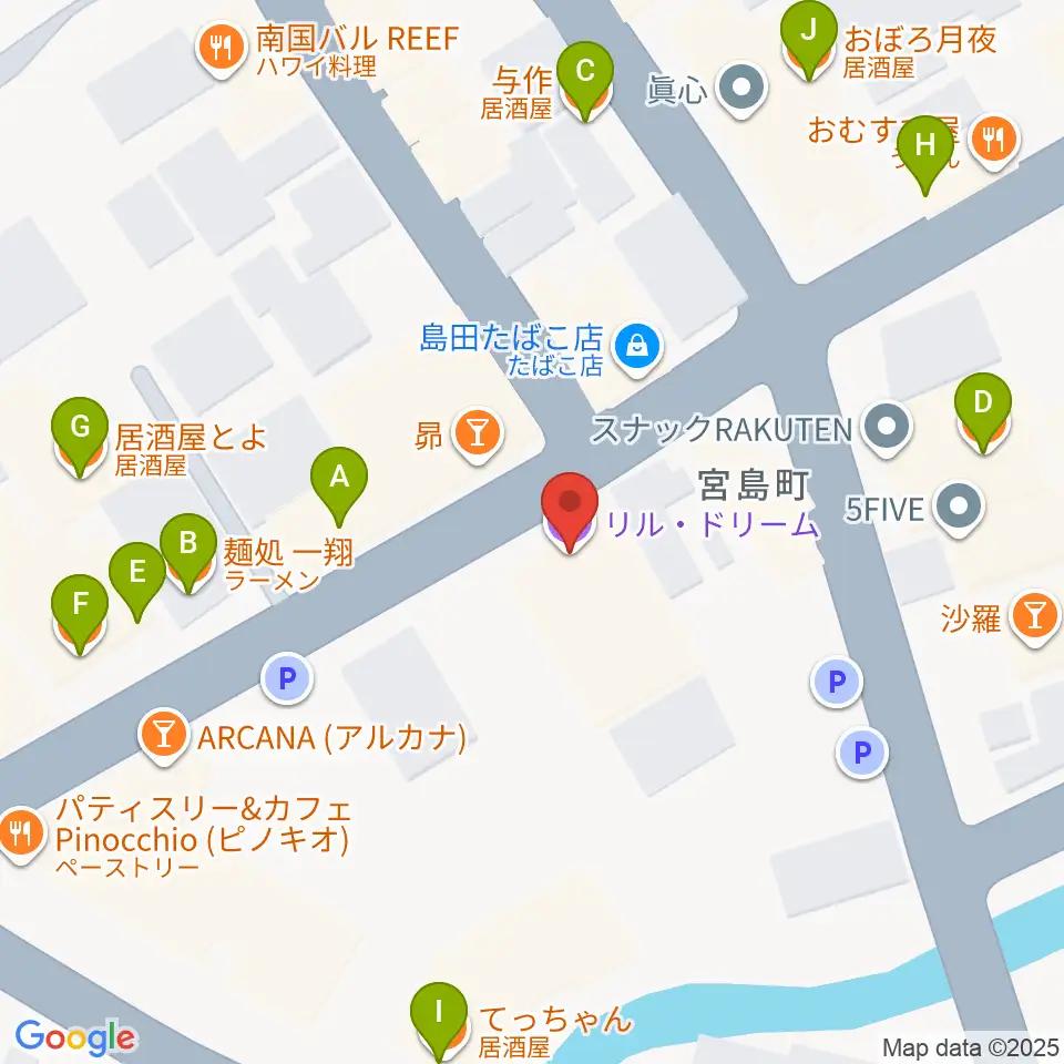 リル・ドリーム周辺のファミレス・ファーストフード一覧地図