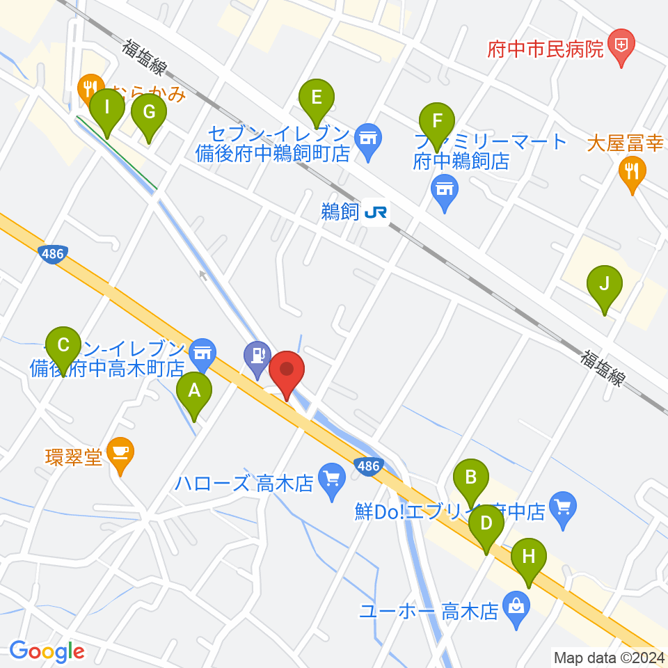 府中always周辺のファミレス・ファーストフード一覧地図