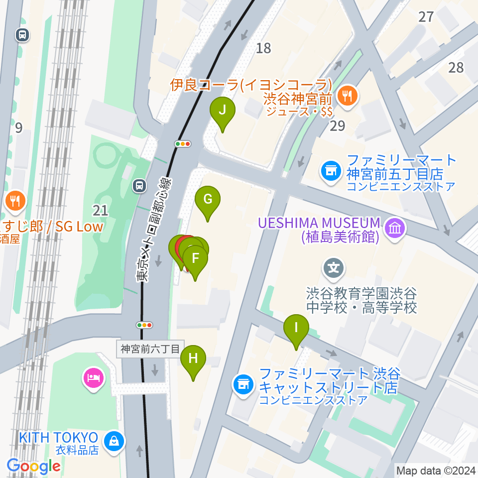 ハイファイ・レコード・ストア周辺のファミレス・ファーストフード一覧地図