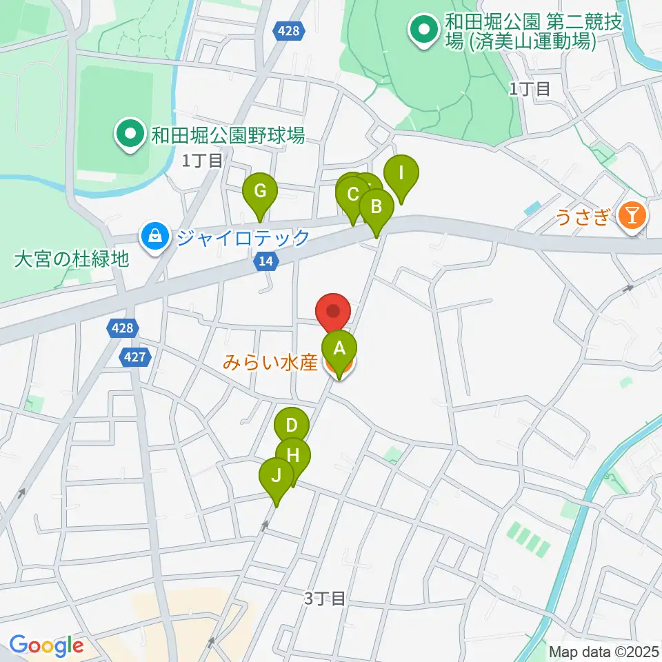 ソノリウム周辺のファミレス・ファーストフード一覧地図
