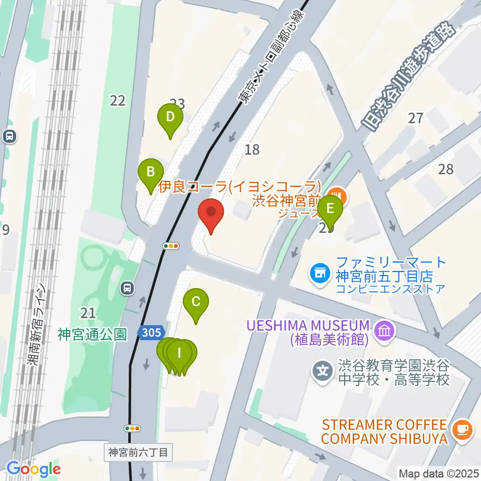 原宿クロコダイル周辺のファミレス・ファーストフード一覧地図