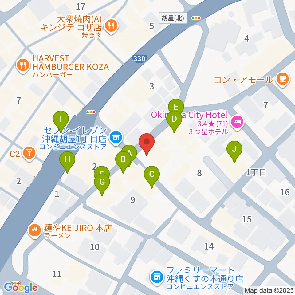 ZIGZAG周辺のファミレス・ファーストフード一覧地図