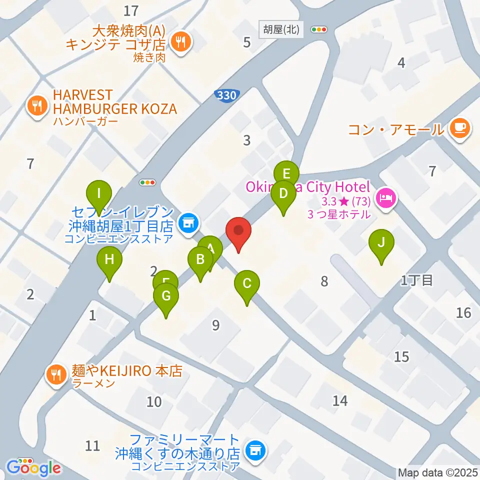 ZIGZAG周辺のファミレス・ファーストフード一覧地図