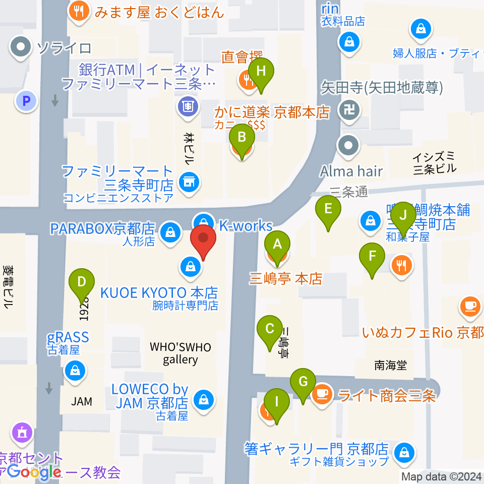 京都HAPPY JACK周辺のファミレス・ファーストフード一覧地図