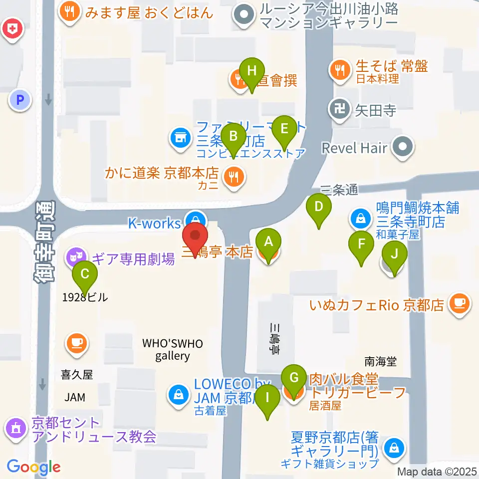 京都HAPPY JACK周辺のファミレス・ファーストフード一覧地図