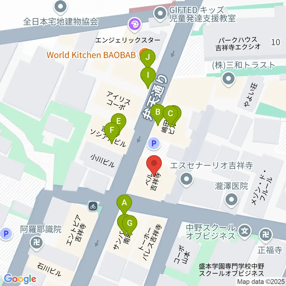 サウンドスタジオキッカ周辺のファミレス・ファーストフード一覧地図