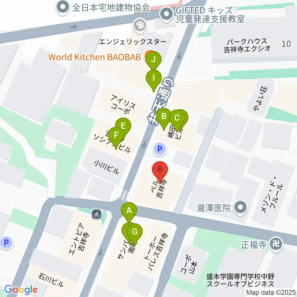 サウンドスタジオキッカ周辺のファミレス・ファーストフード一覧地図