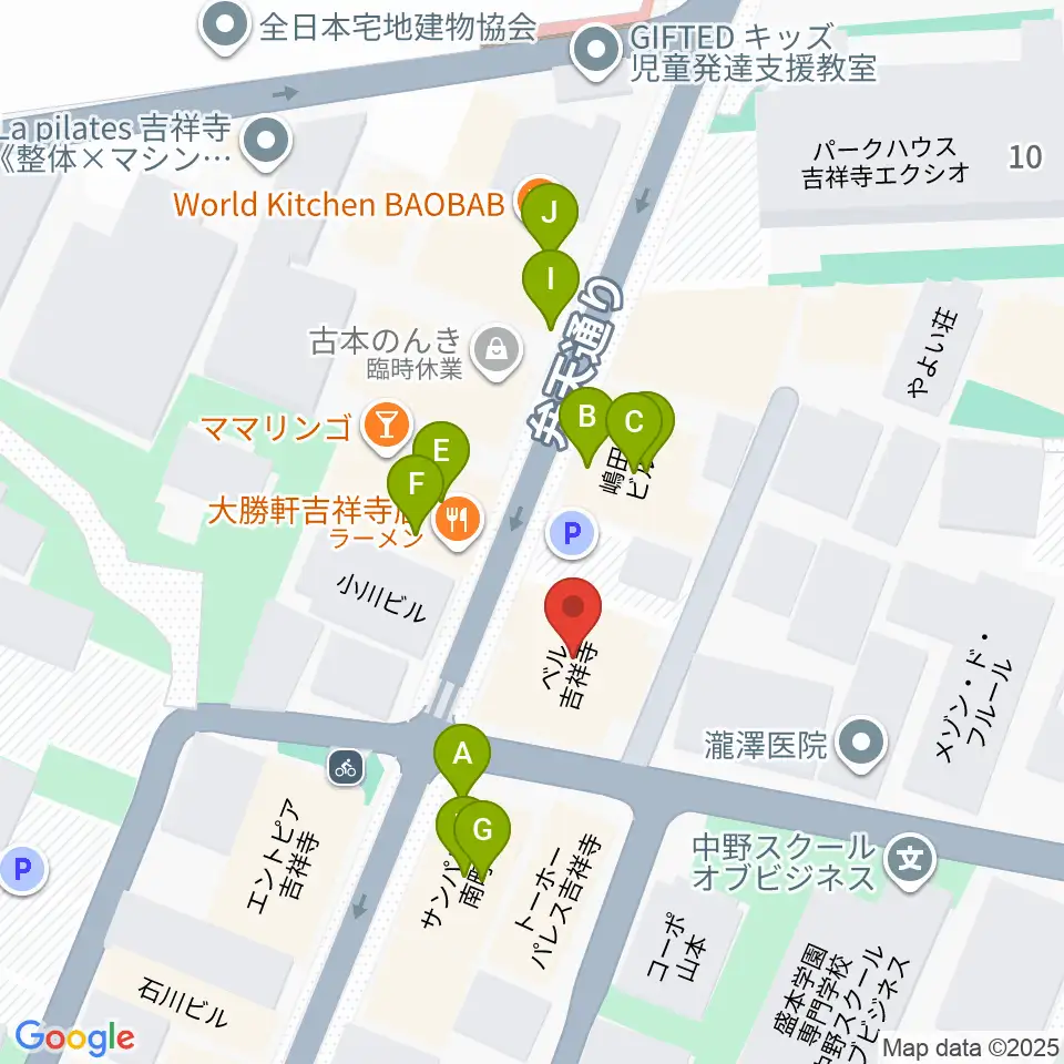 サウンドスタジオキッカ周辺のファミレス・ファーストフード一覧地図