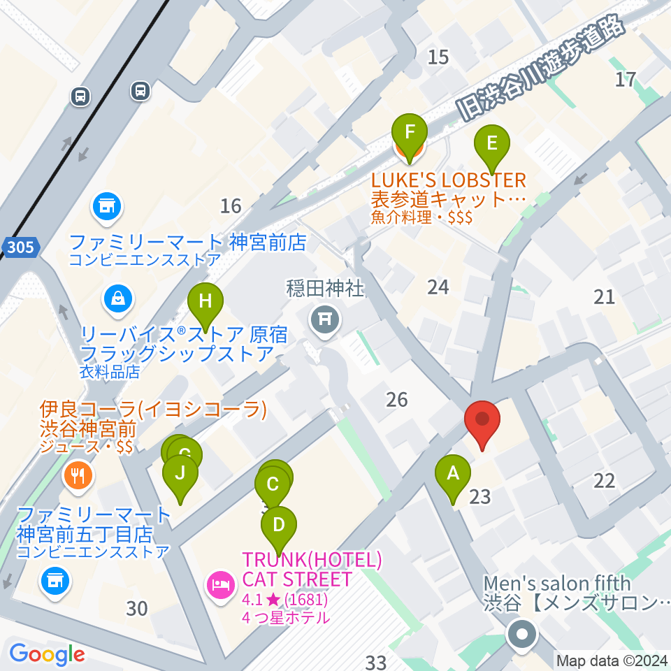 GLOCAL RECORDS周辺のファミレス・ファーストフード一覧地図