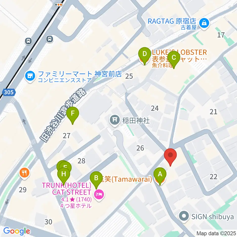 GLOCAL RECORDS周辺のファミレス・ファーストフード一覧地図
