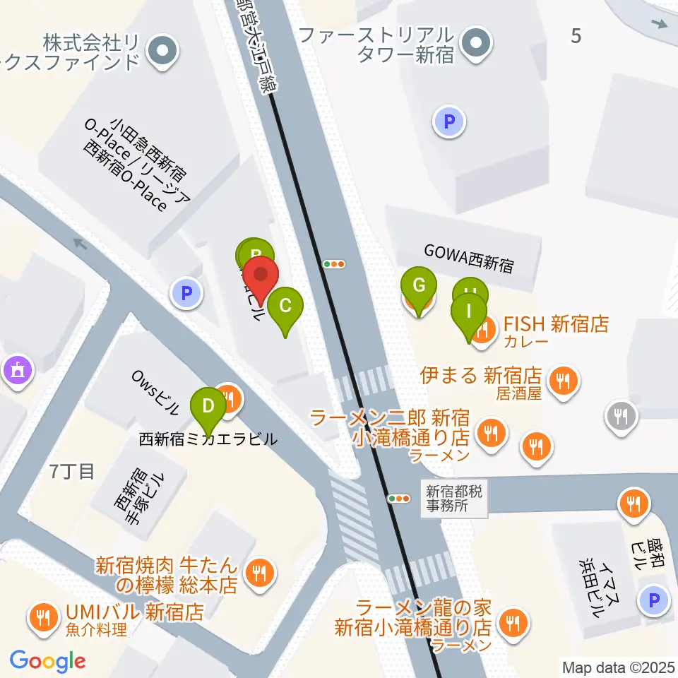 ナットレコード周辺のファミレス・ファーストフード一覧地図