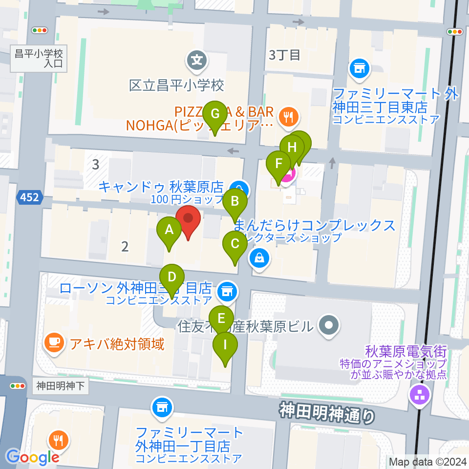 Twin Box周辺のファミレス・ファーストフード一覧地図