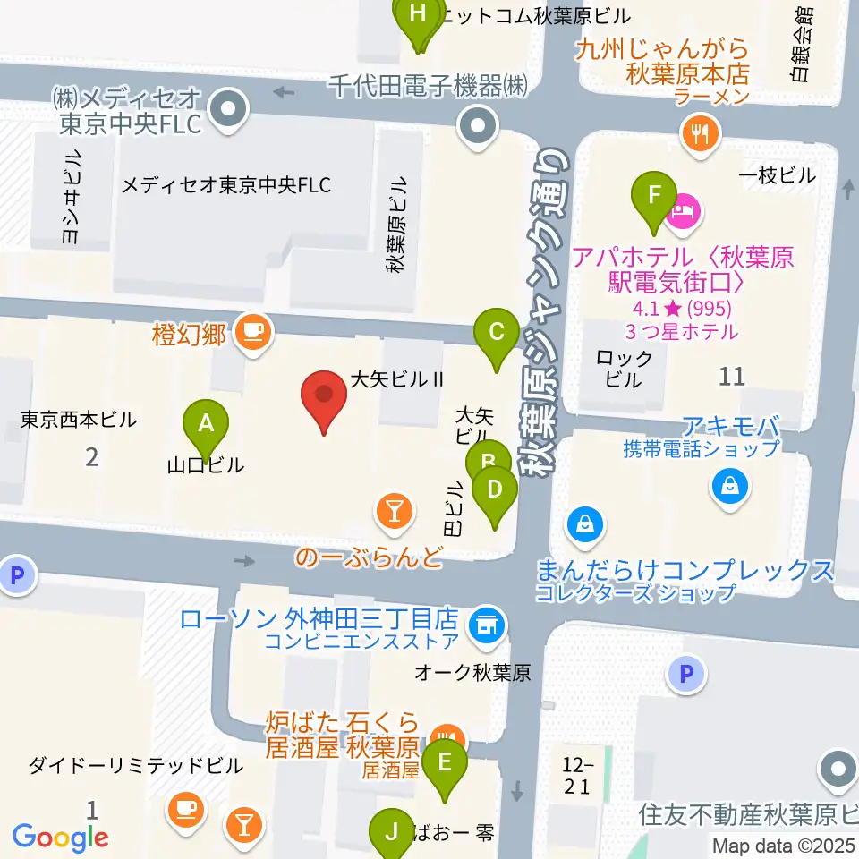 Twin Box周辺のファミレス・ファーストフード一覧地図