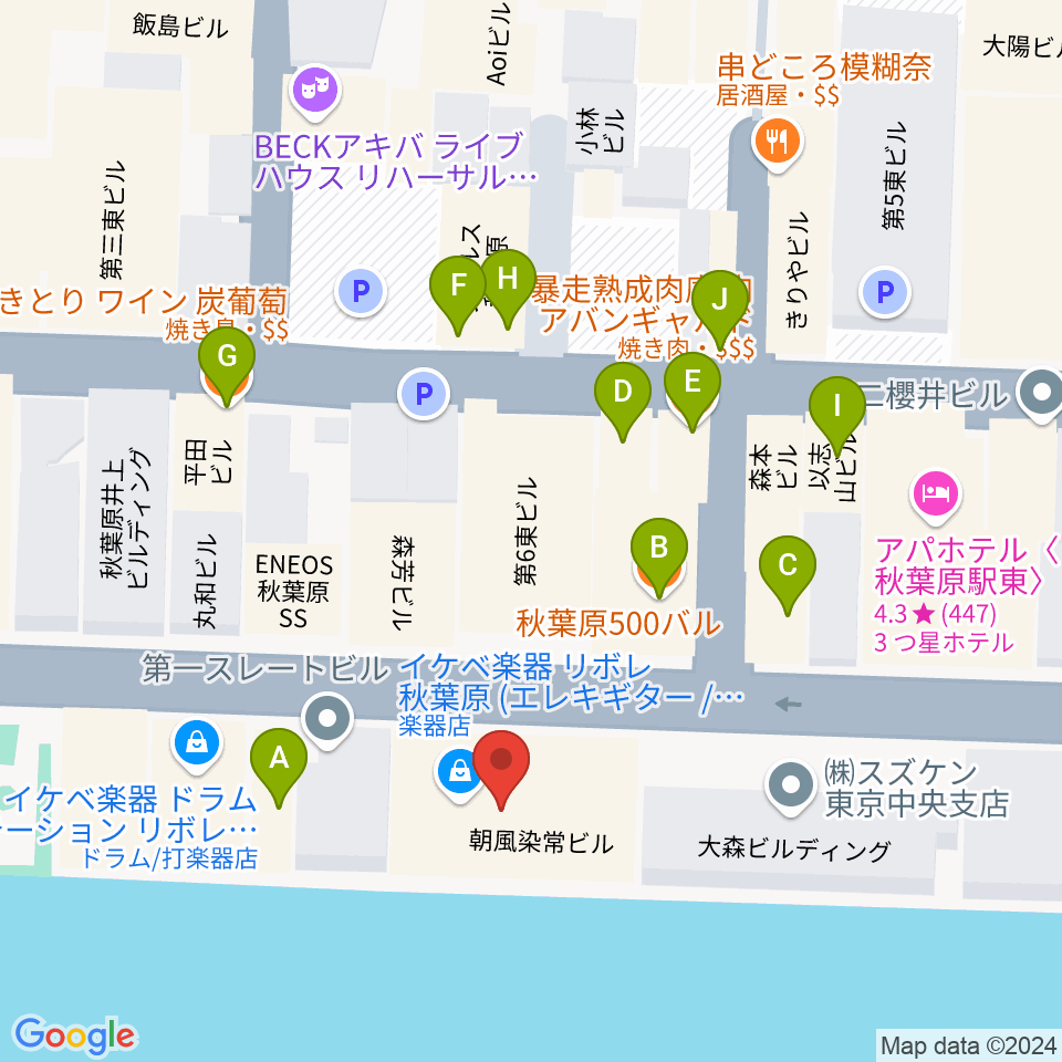 CLUB GOODMAN周辺のファミレス・ファーストフード一覧地図