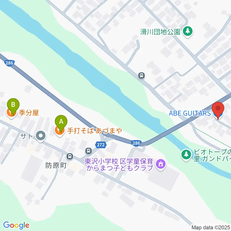 ABE GUITARS周辺のファミレス・ファーストフード一覧地図