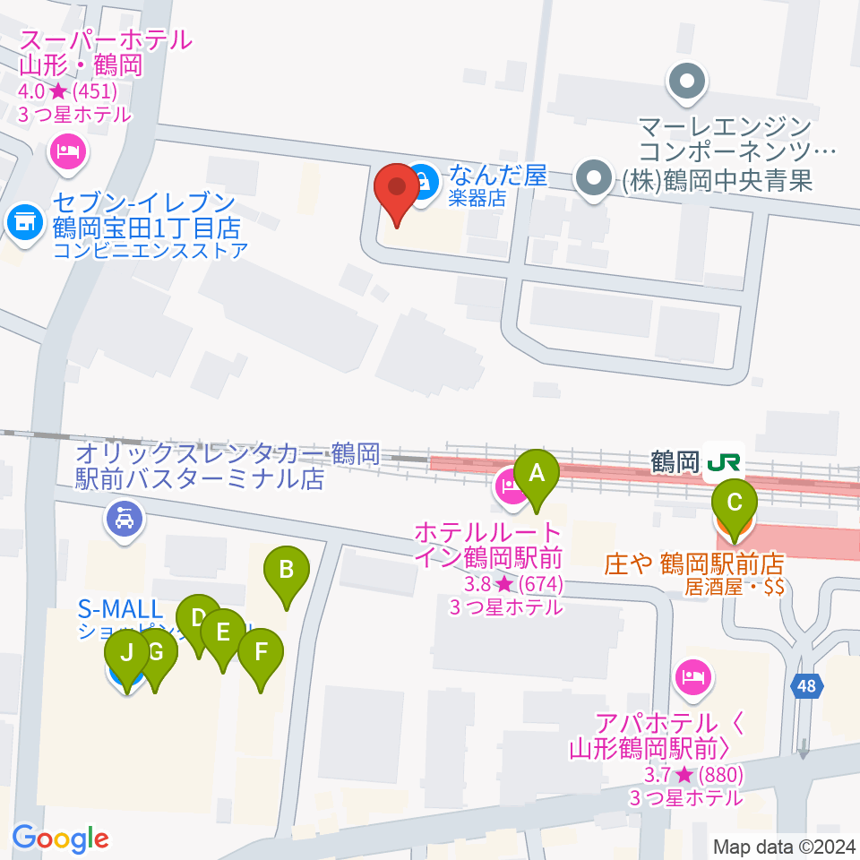 なんだ屋スタヂオ周辺のファミレス・ファーストフード一覧地図