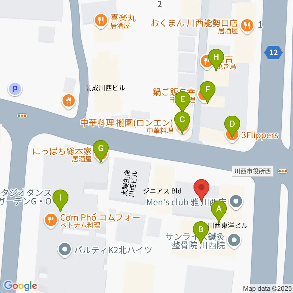 BEAT ON MUSIC SCHOOL周辺のファミレス・ファーストフード一覧地図