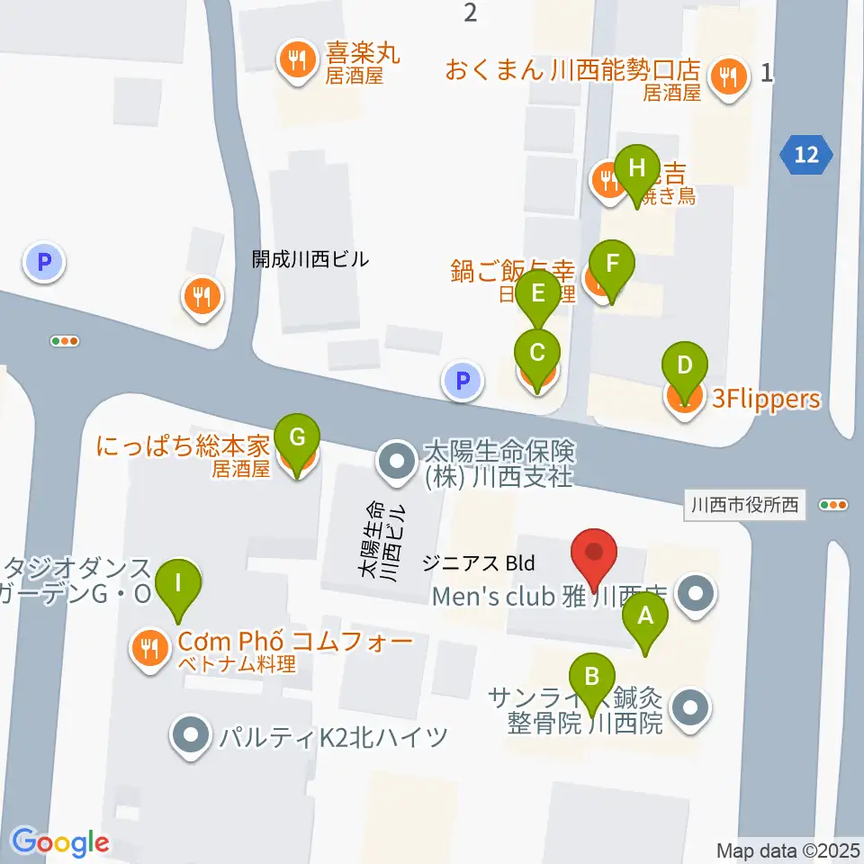 BEAT ON MUSIC SCHOOL周辺のファミレス・ファーストフード一覧地図