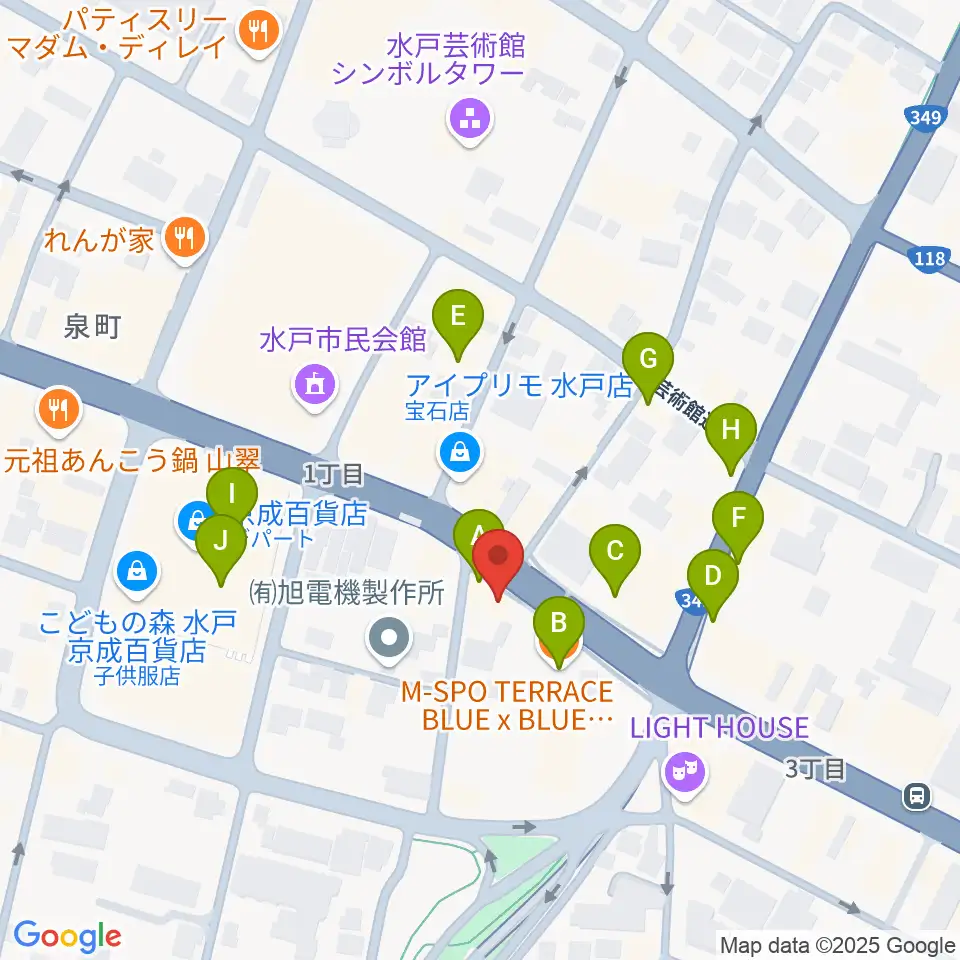 record KNOX周辺のファミレス・ファーストフード一覧地図