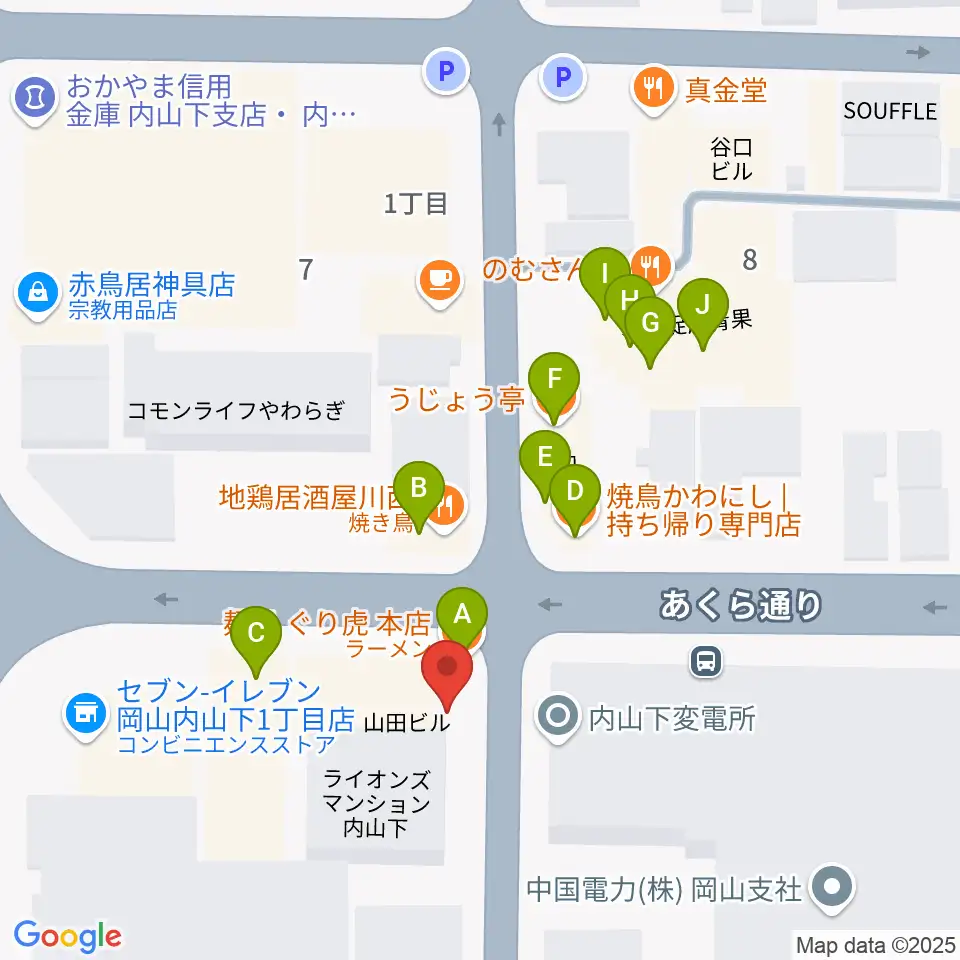 record shop DIG DIG周辺のファミレス・ファーストフード一覧地図