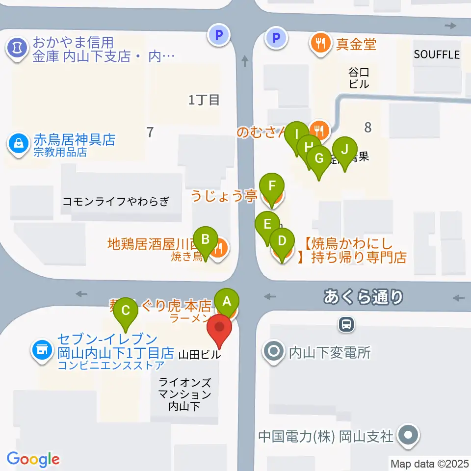 record shop DIG DIG周辺のファミレス・ファーストフード一覧地図