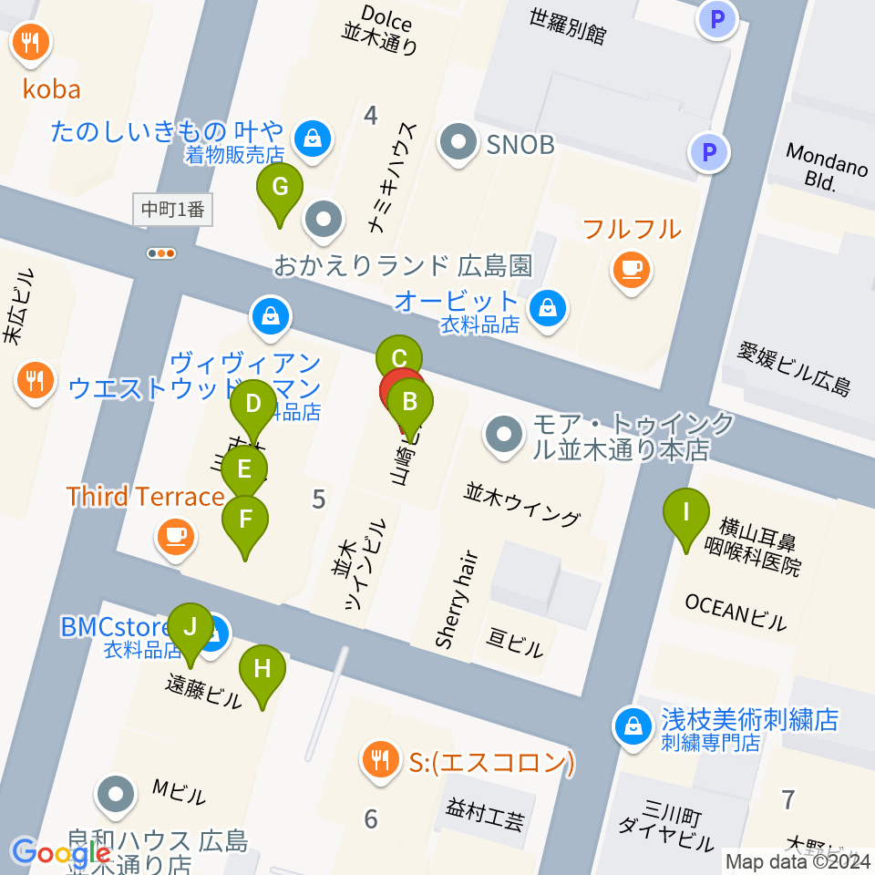 広島ダムレコーズ周辺のファミレス・ファーストフード一覧地図