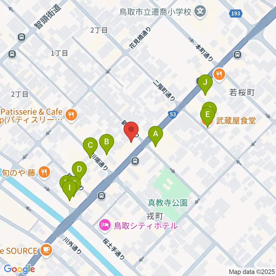 borzoi record周辺のファミレス・ファーストフード一覧地図