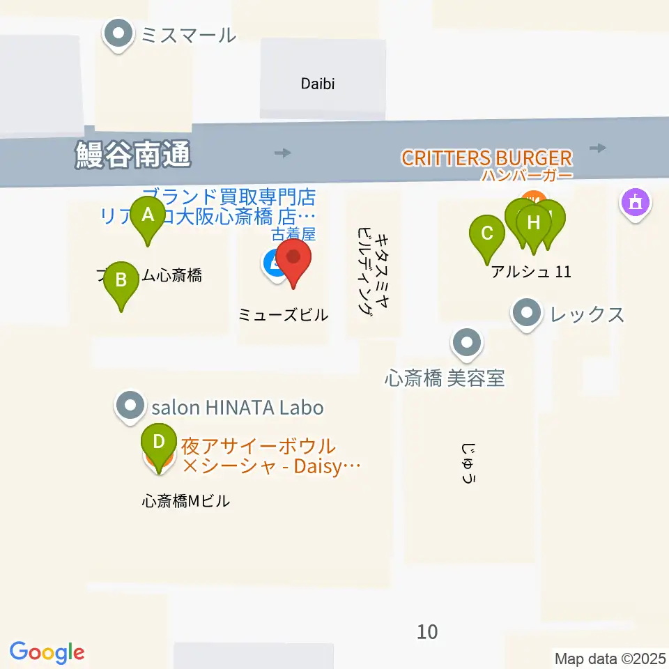 Root Down Records周辺のファミレス・ファーストフード一覧地図