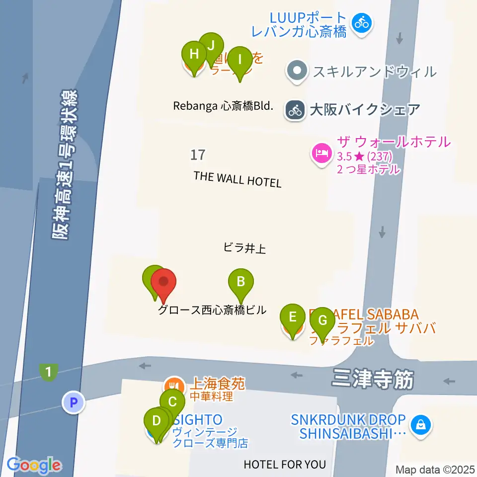 Groovenut Records周辺のファミレス・ファーストフード一覧地図