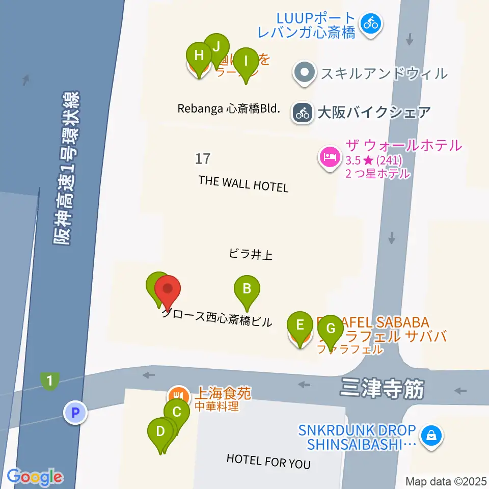 Groovenut Records周辺のファミレス・ファーストフード一覧地図
