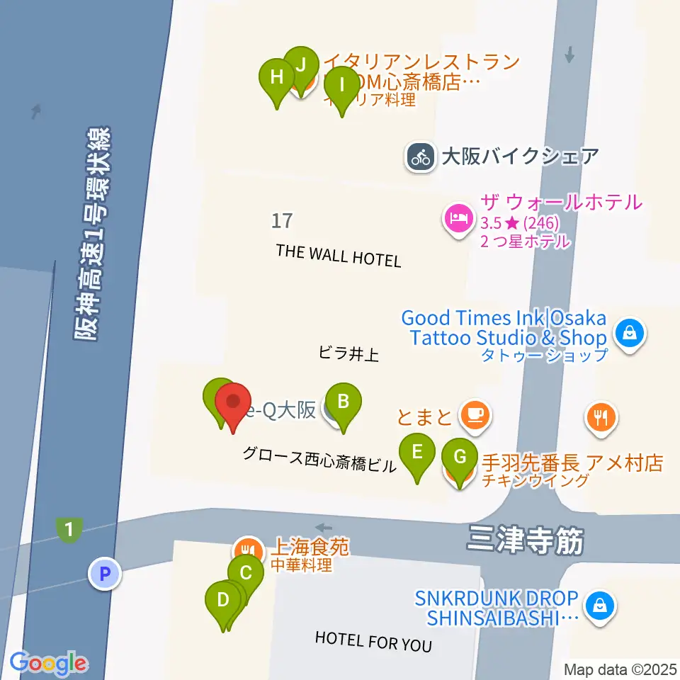 Groovenut Records周辺のファミレス・ファーストフード一覧地図