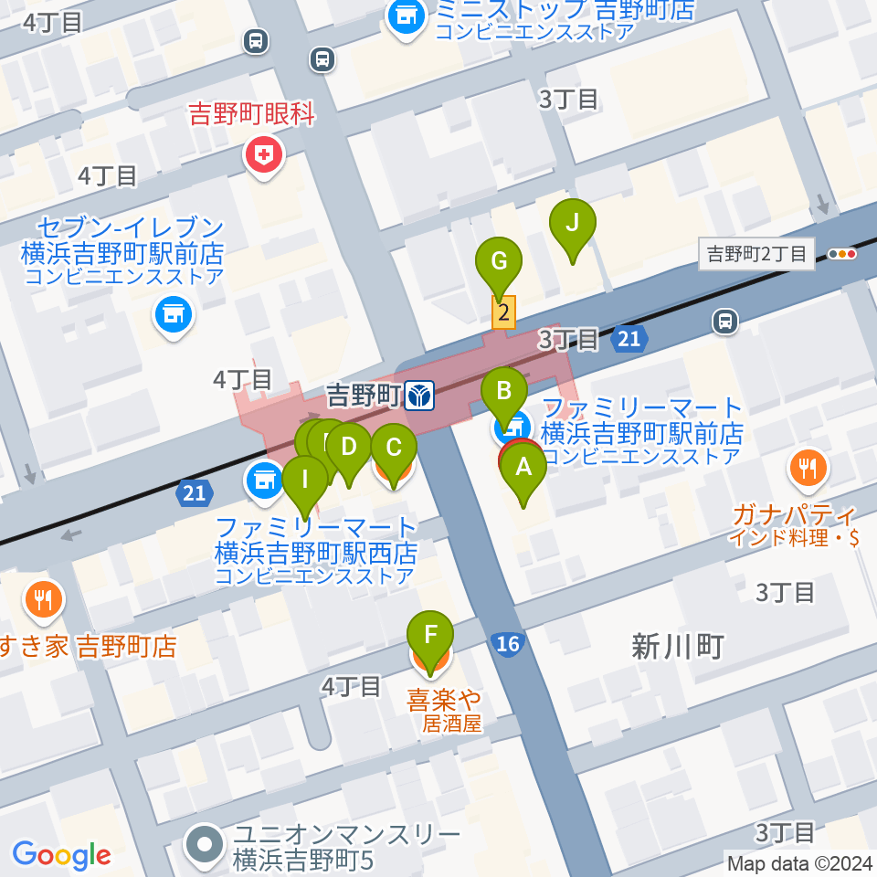 こびとさん周辺のファミレス・ファーストフード一覧地図